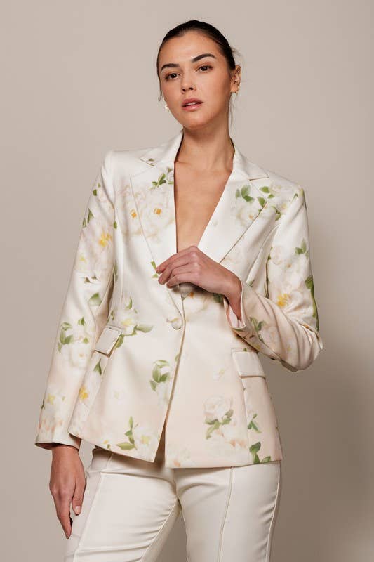 CHLOE FLORAL PRINTED BLAZER AND PANT SET