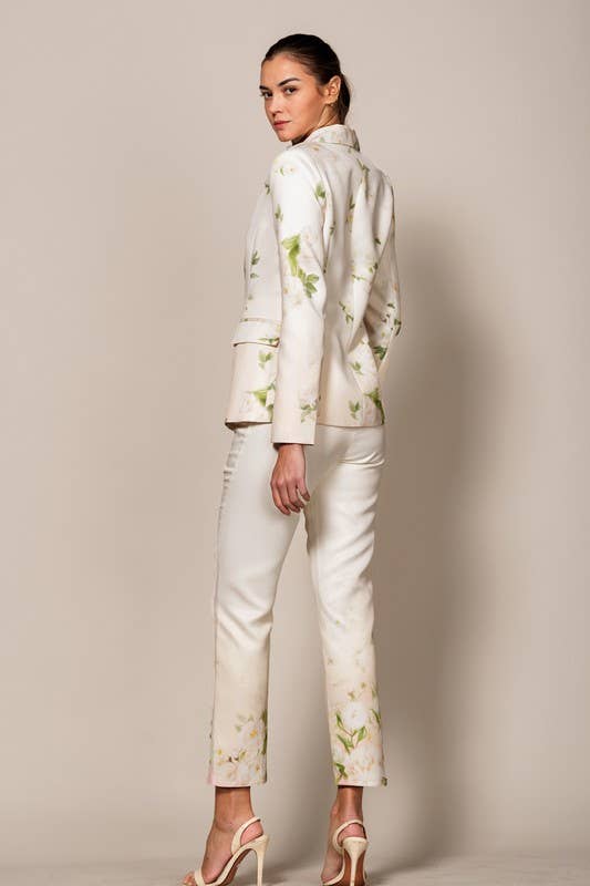 CHLOE FLORAL PRINTED BLAZER AND PANT SET