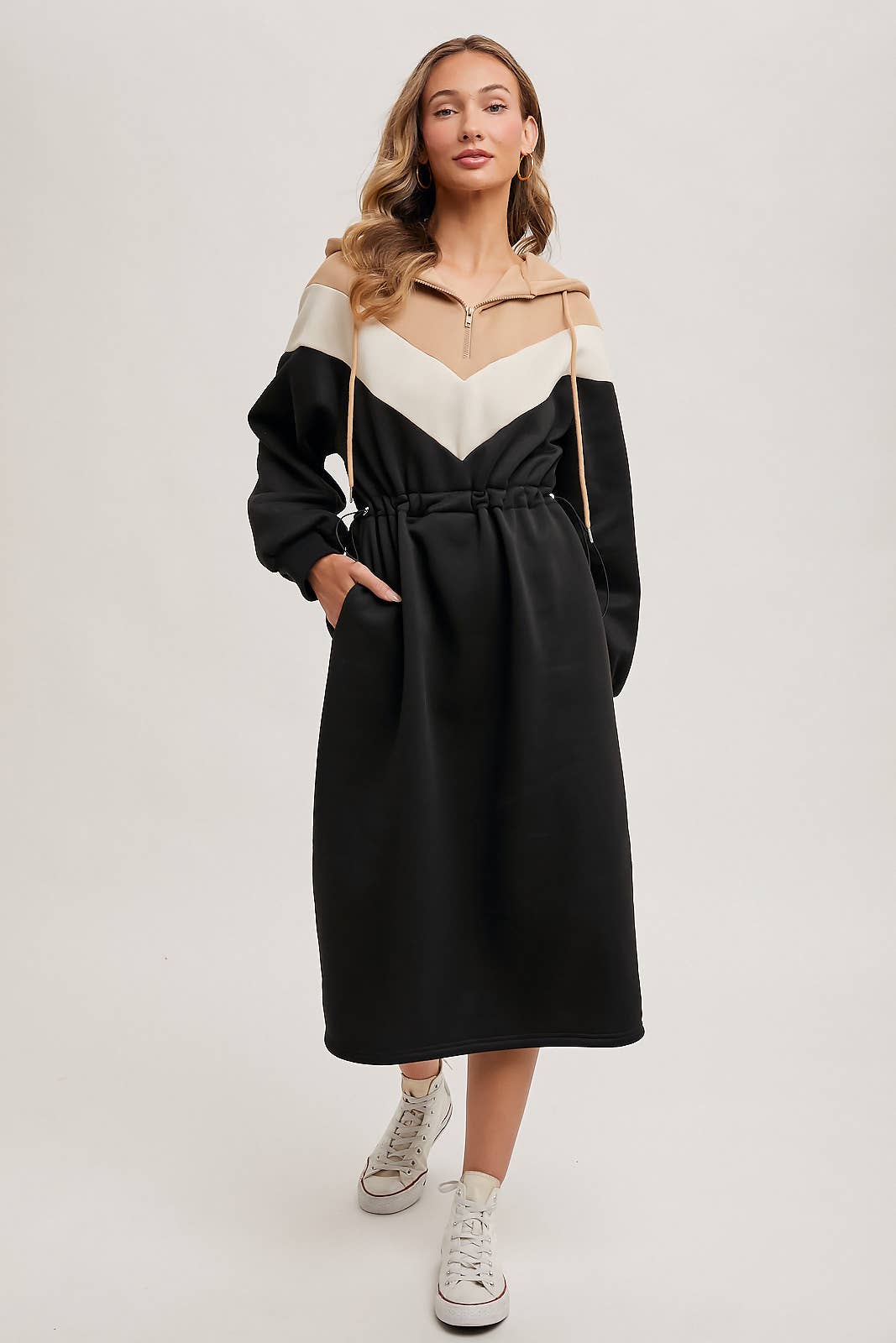 amelia elbow sleeve midi dress London Times Women's Ruffle Neck Maxi Dress - Blue