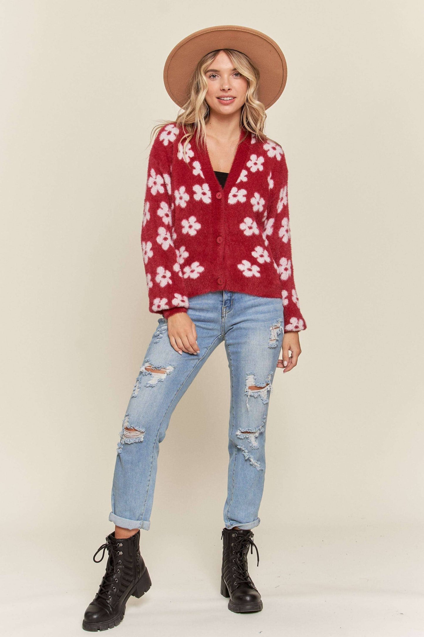 MAE FUZZY SWEATER CARDIGAN