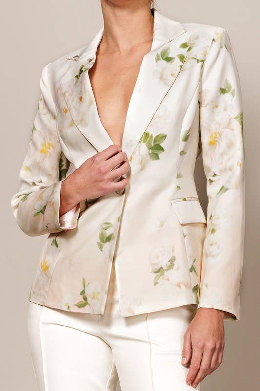 CHLOE FLORAL PRINTED BLAZER AND PANT SET