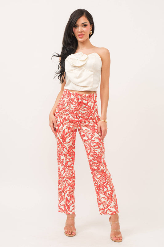 Gianna Leaf-Printed Pant