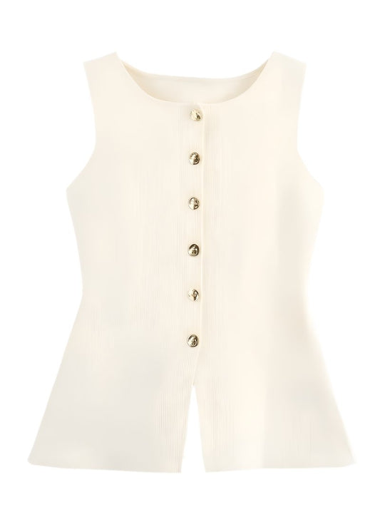 ROSIE SLEEVELESS BUTTON-UP VEST